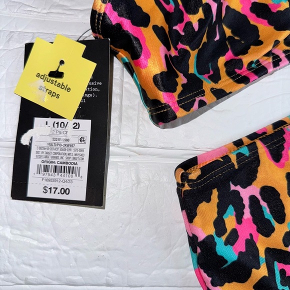 New Art Class Kids Swim Set - Multicolor Leopard Print Size L (10/12) - Picture 8 of 14